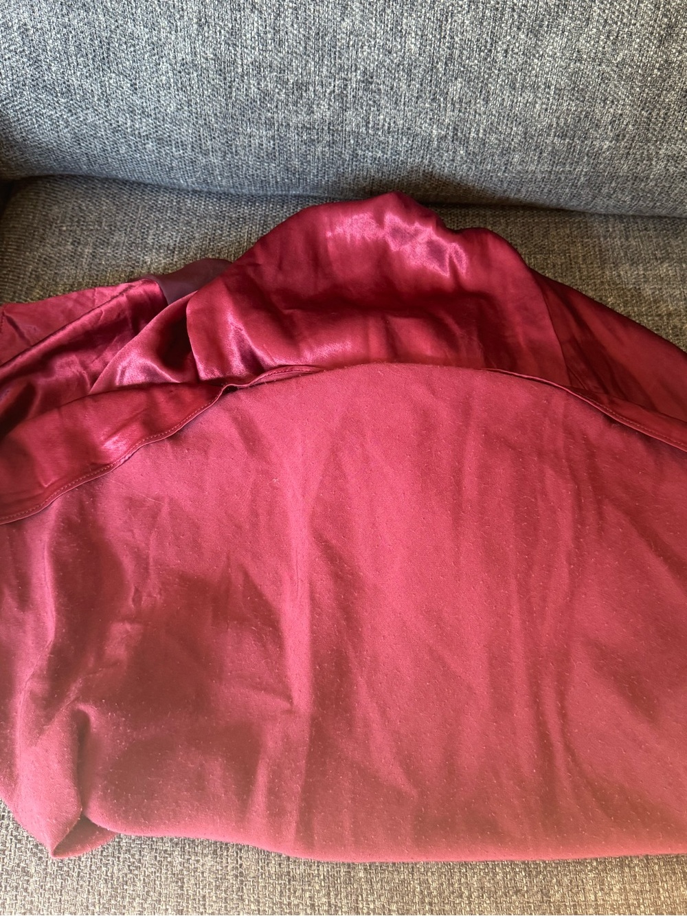 RARE Vintage Scarlet Wine Red Satin Slip Maxi Gown With Low Back & Train - Picture 12 of 12